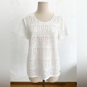 Pink Tartan White Lace Short Sleeves Tops Blouses